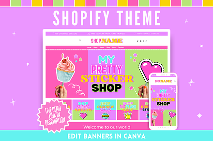 Cute Sticker Shopify Theme, a Shopify Template by SunshineStudioBoutique