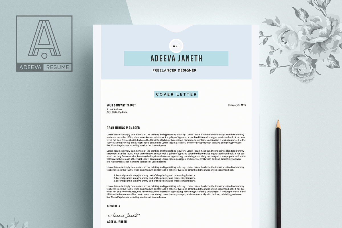 Simple Resume Template Janeth, a Resume Template by AdeevaResume (Photo 4 of 4)