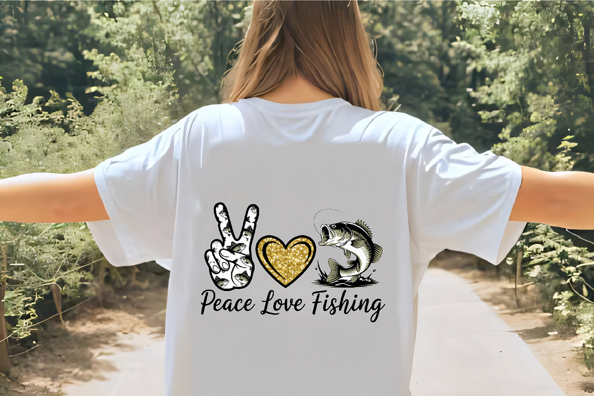 Peace Love Fishing Bass Fish, an Illustration by CrexoraLab (Photo 3 of 4)
