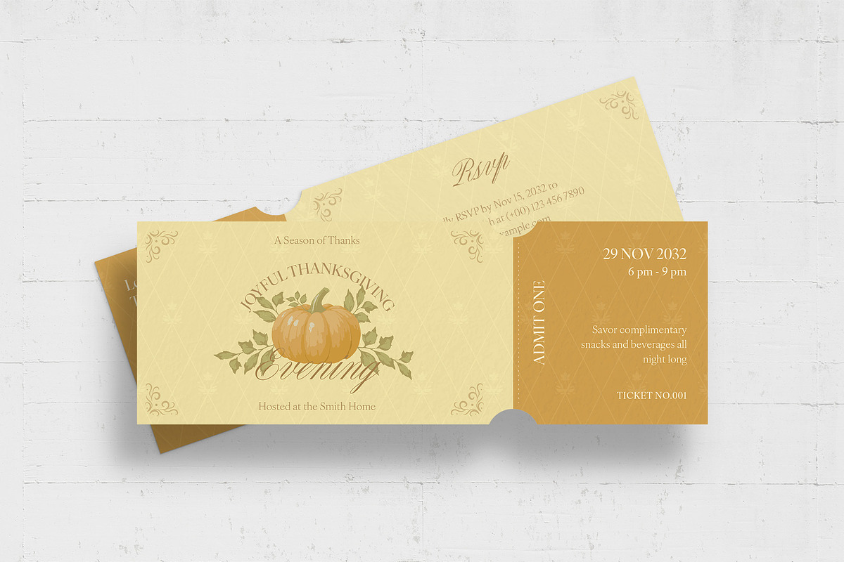 Thanksgiving Ticket Template, a Stationery Template by BrandPacks (Photo 2 of 5)