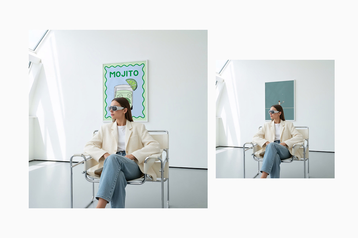 Modern White Frame Mockup W Person, an Icon by First Impression Mockups (Photo 3 of 6)