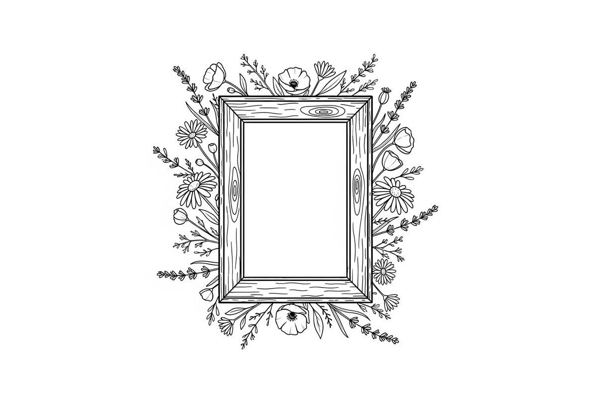 Rustic Floral Frame SVG Bundle, an Illustration by jahid234 (Photo 3 of 31)