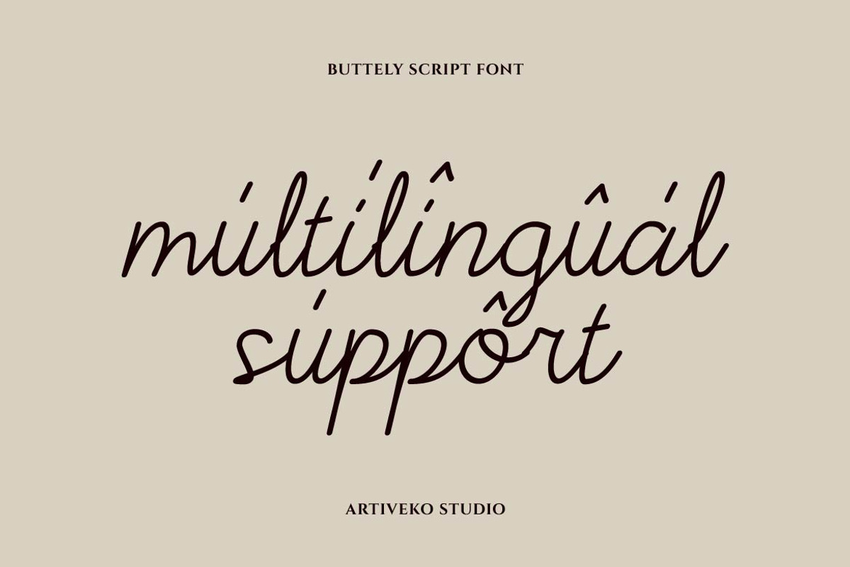 Buttely Signature Script, a Script Font by Artiveko (Photo 3 of 5)