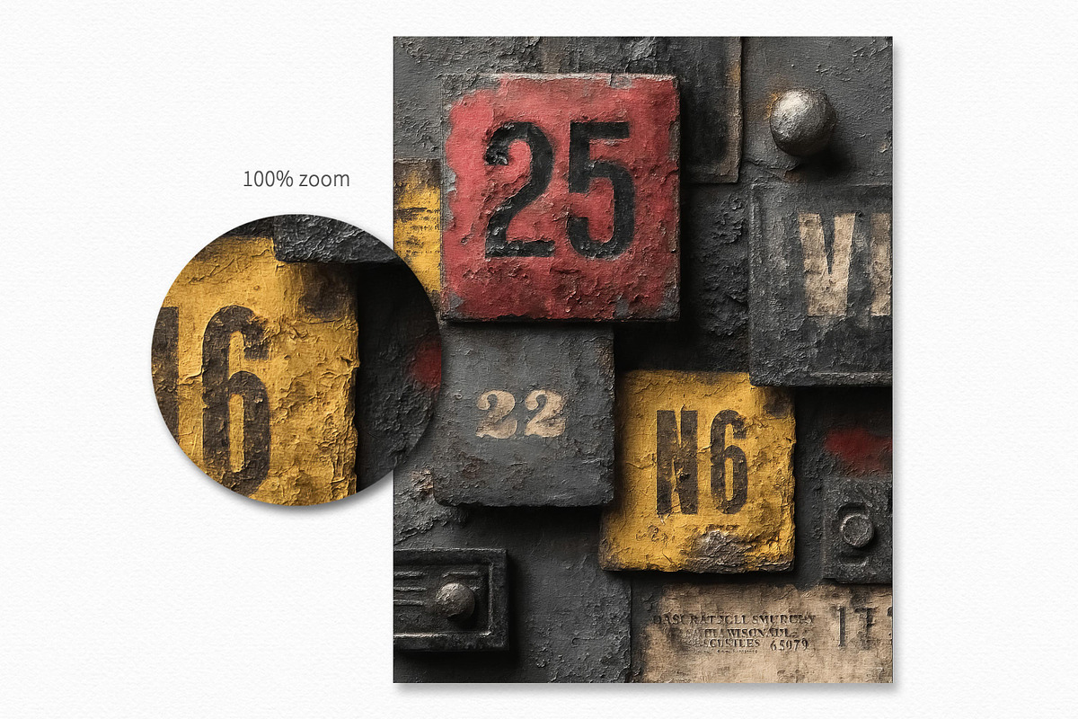 Industrial Numbers, a Decorative Illustration by rileyBgraphics (Photo 6 of 6)