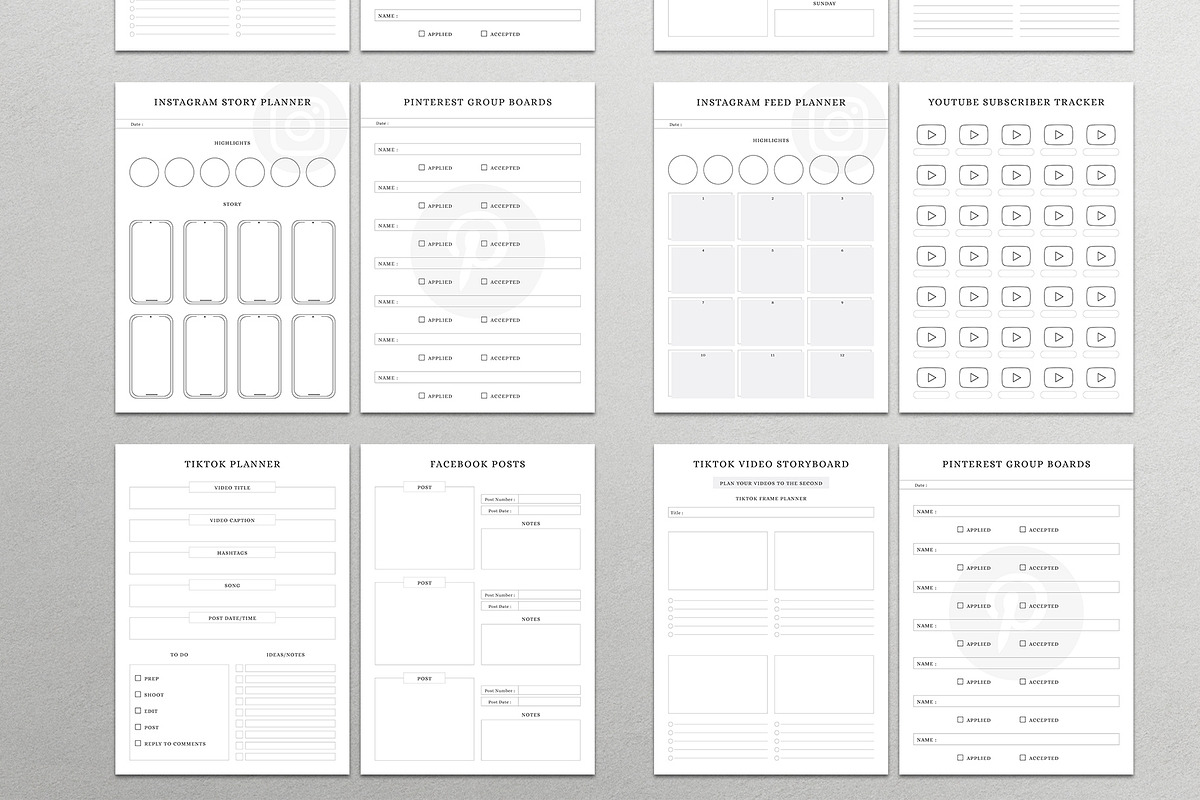 Editable social media planner bundle, a Stationery Template by Design Zone (Photo 4 of 9)