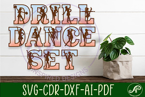 Drill team dancers alphabet set x 55, an Object Graphic by A P Inspired Designs