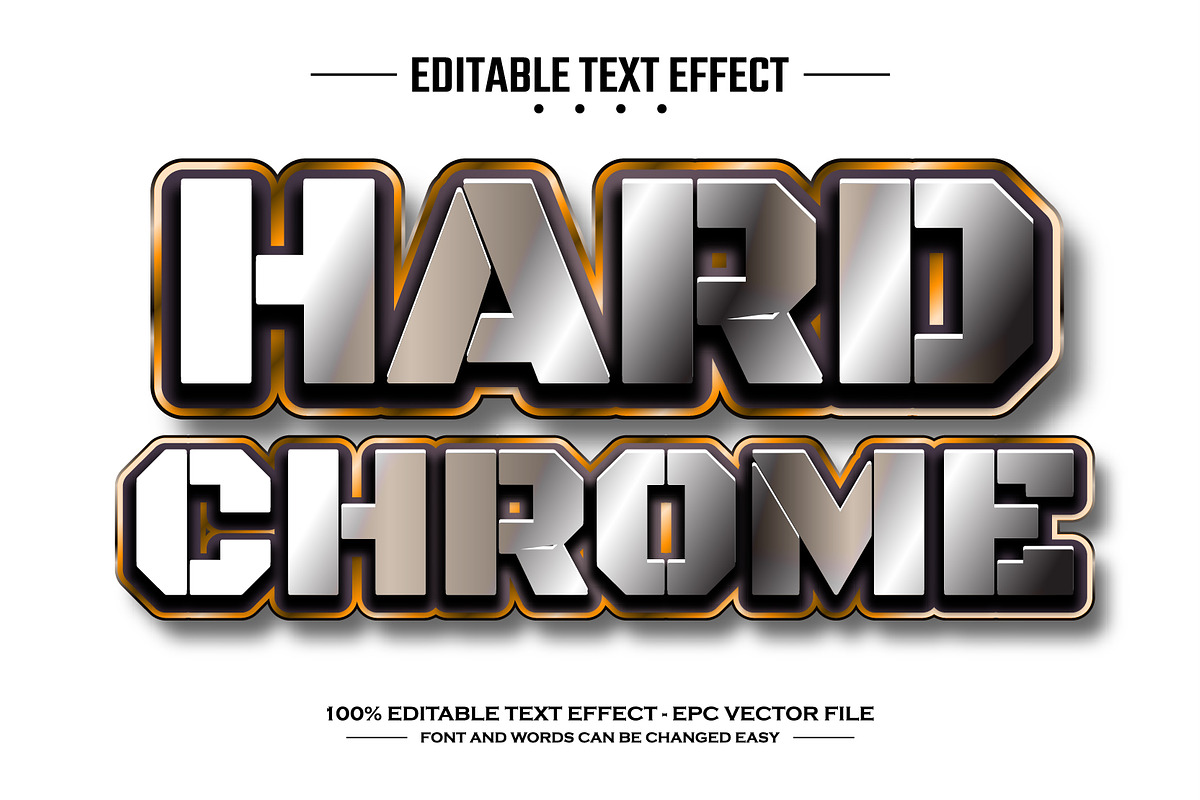 Hard chrome 3D editable text effect, a Layer Style Add-On by nicemorning