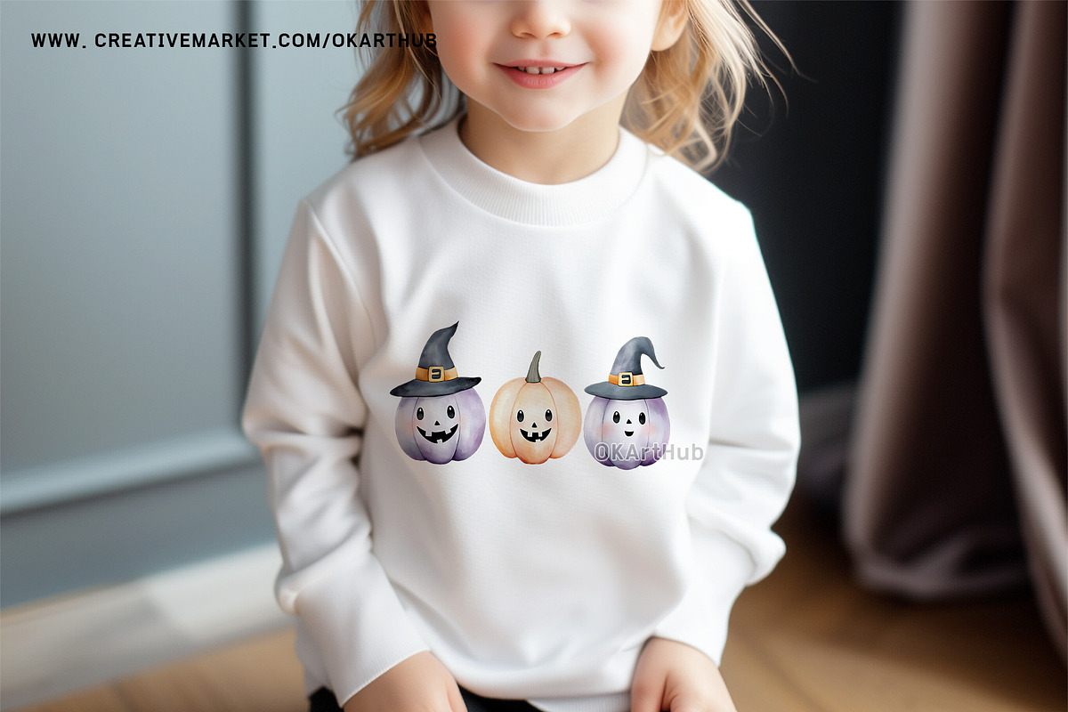 Watercolor Halloween Clipart Bundle, a Seasonal Illustration by OKArtHub (Photo 4 of 6)
