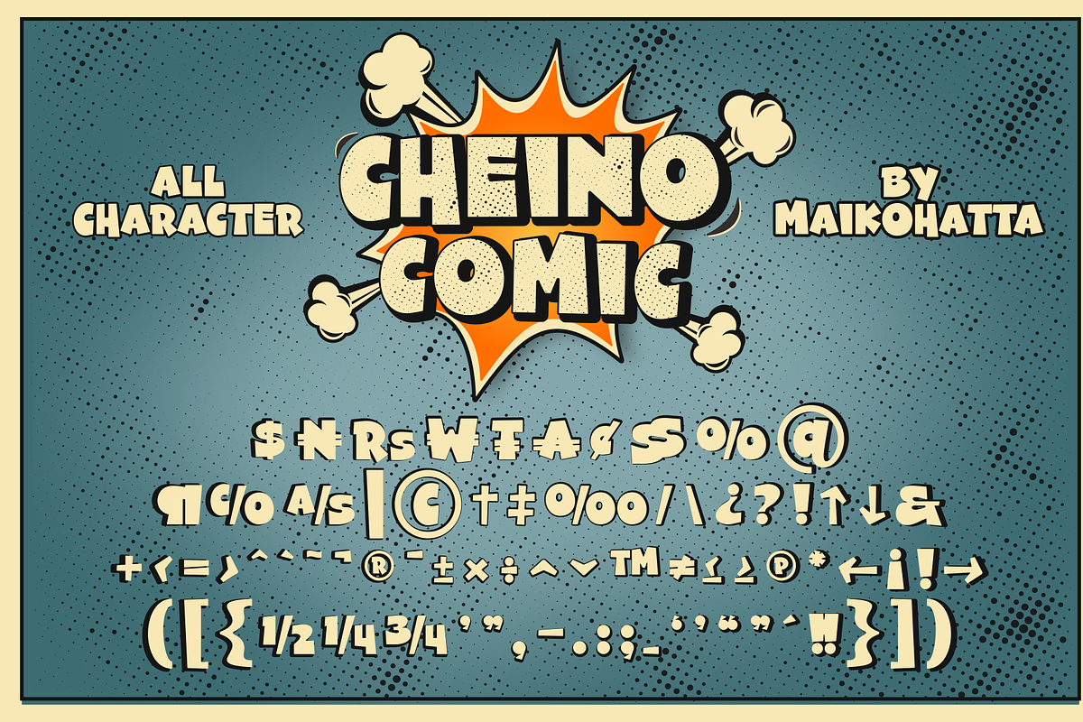 Cheino - Comic Retro Font, a Handwritten Font by MaikoHatta (Photo 9 of 9)