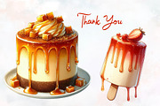 Pudding Watercolor Cliparts, an Illustration by RobertsArt (Thumbnail 4 of 8)