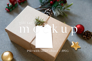 Gift Tag Mockup,Christmas Tag Mockup