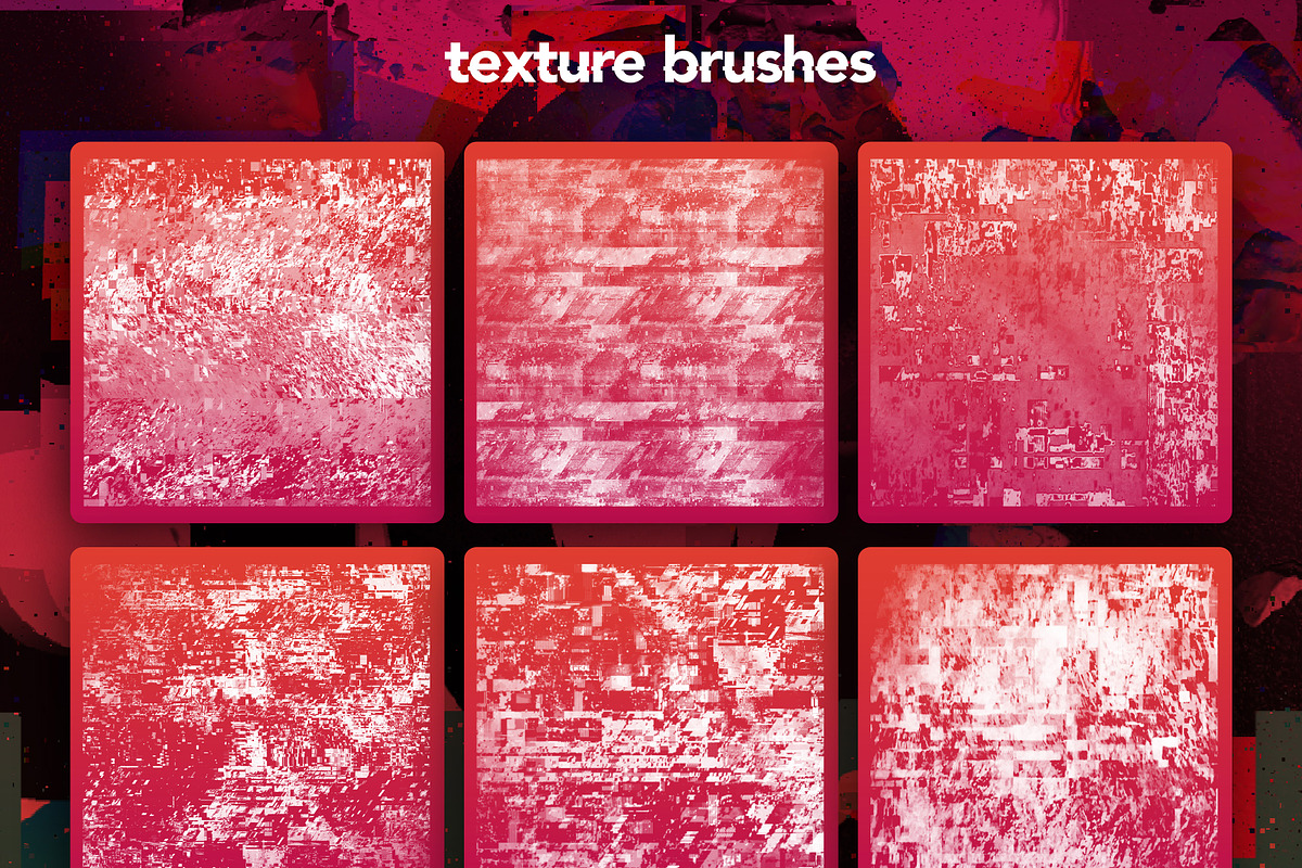 50 procreate glitch brushes, a Brush Add-On by Endete & Mazak brushes (Photo 9 of 9)