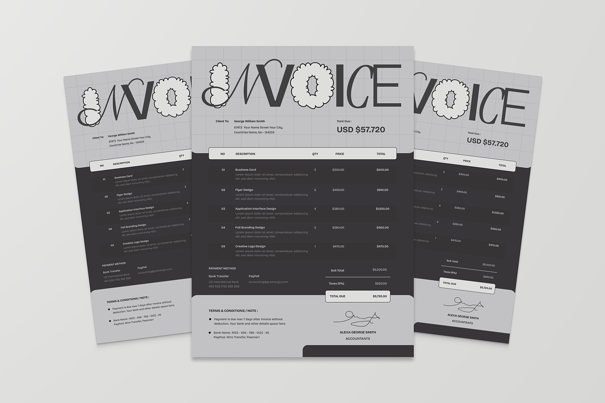 Modern Invoice, a Stationery Template by MMPixelCraft (Photo 3 of 5)