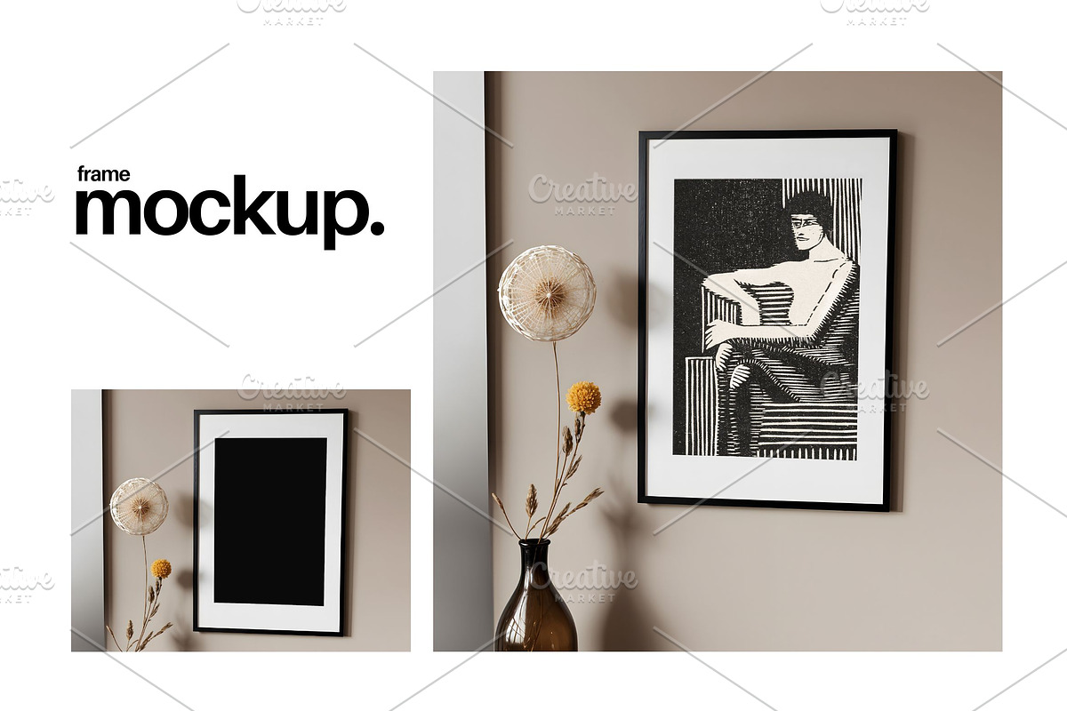 Frame Mockup #835, Black Portrait, a Print Template by Kzara Visual Concepts