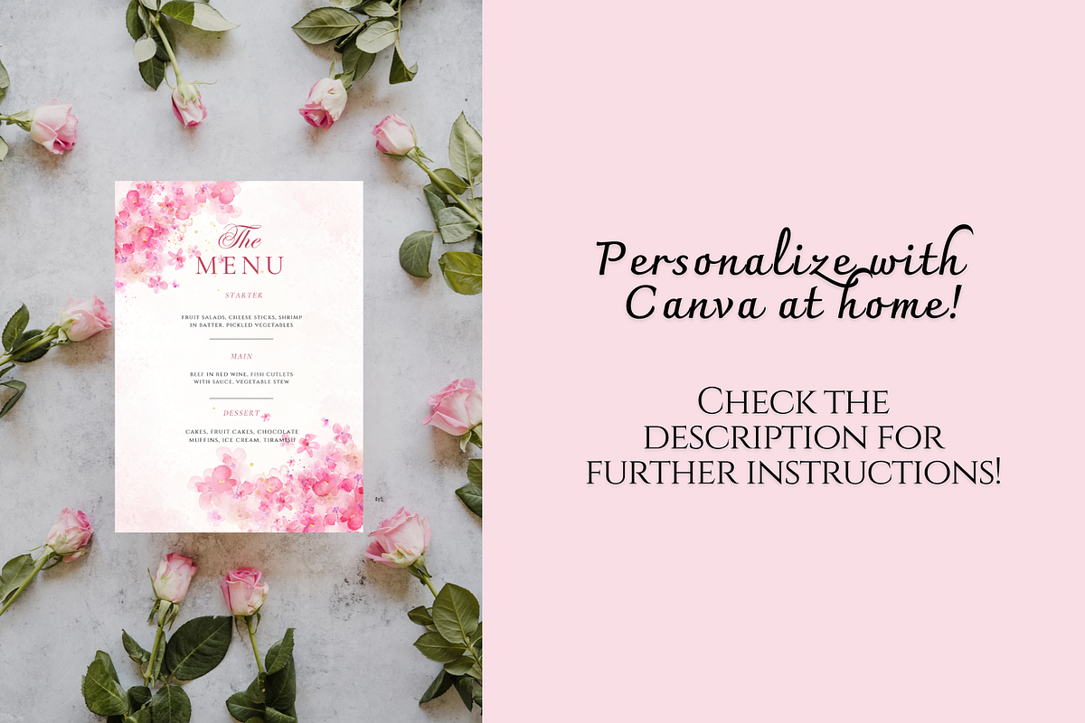 Pink Cherry Blossom Wedding Suite, a Print Template by TheSimplySereneShop (Photo 6 of 7)