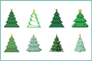 Christmas Trees Vector Clipart Set, a Seasonal Illustration by Gfx Expert Team (Thumbnail 3 of 3)