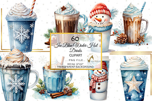 Watercolor Christmas Drinks Clipart