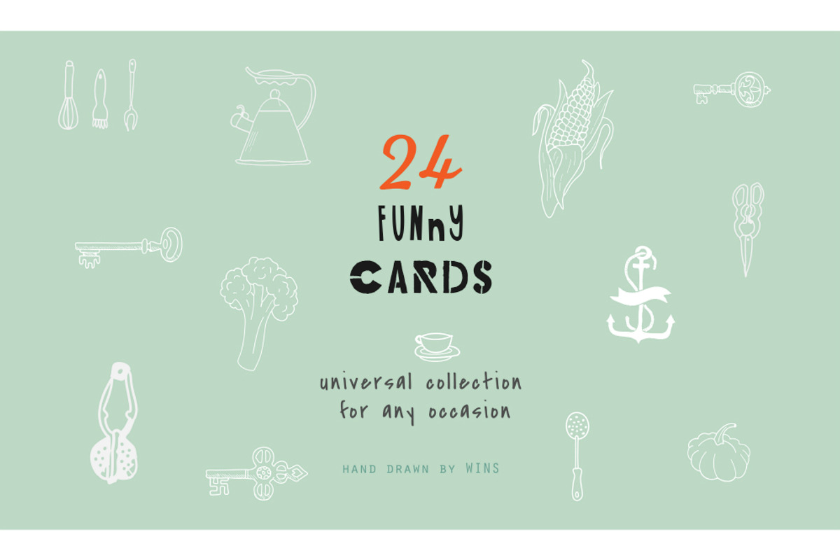 Set of funny cards, a Card Template by WINS Doodle shop (Photo 1 of 5)
