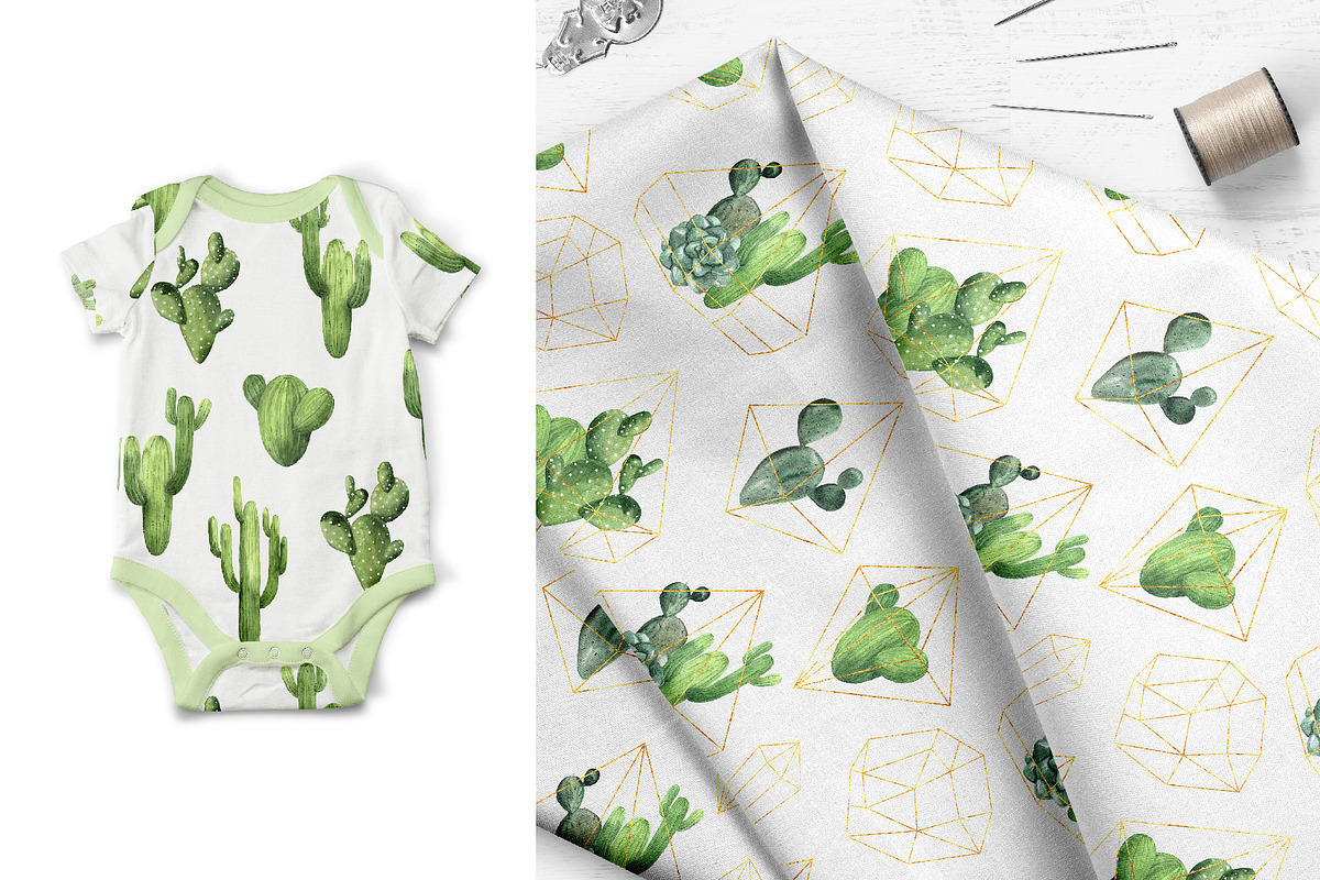 Watercolor Exotic Cactus Collection, a Texture Illustration by LarysaZabrotskaya (Photo 9 of 11)
