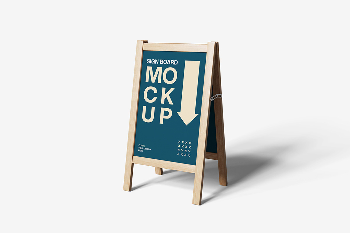 Sign Board Mockup, an Advertising Mockup by Indah (Photo 2 of 6)