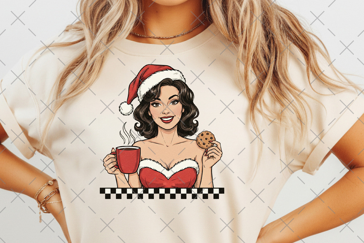 Retro Girl Christmas Coffee Club PNG, an Illustration by Craft Nest (Photo 3 of 6)