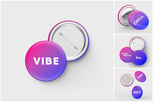 Pin Badge Mockups, a Product Mockup by SmokyPixels