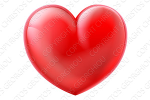 Heart 3D Cartoon Glossy Emoticon, a Decorative Illustration by Christos Georghiou