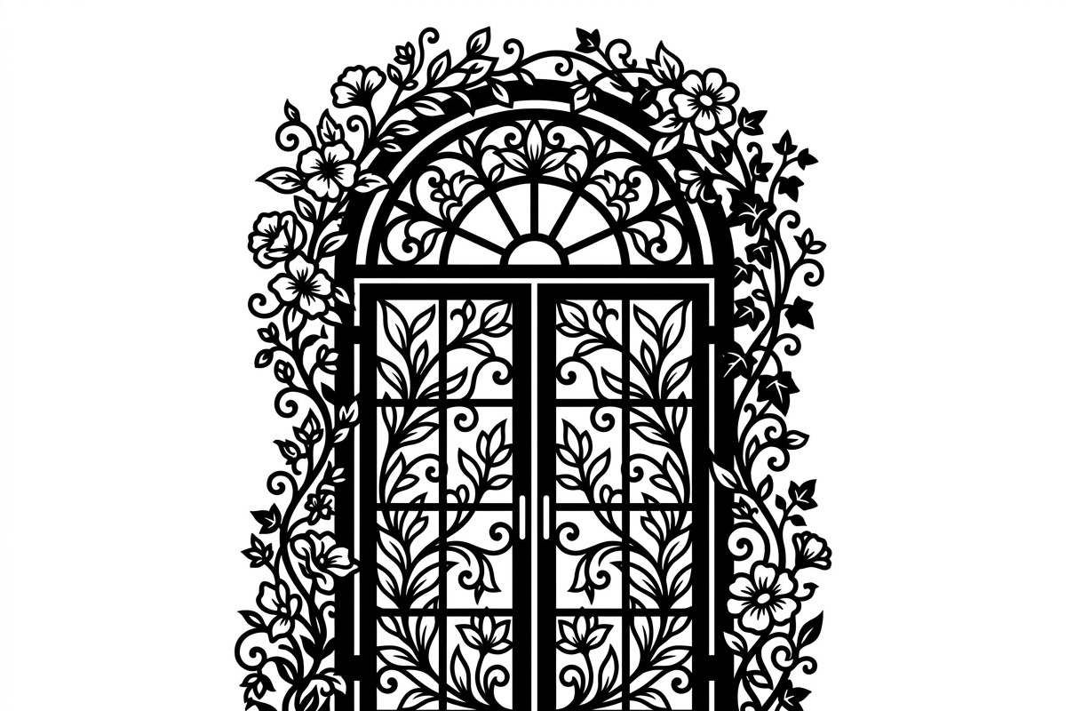 50 Floral French Window Ornament, a Decorative Illustration by Amazin_art (Photo 18 of 24)