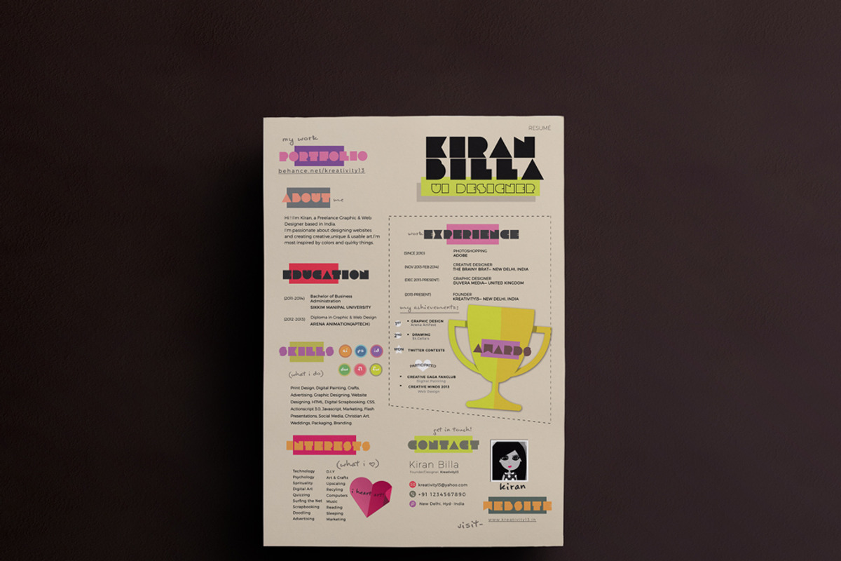 Creative CV/Resume Design Template, a Resume Template by Kreativity13 (Photo 3 of 3)