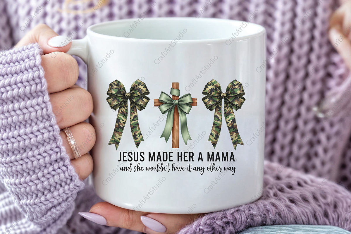 Jesus Made Her a Mama Camo Cross Bow, an Illustration by CraftArtStudio (Photo 2 of 4)
