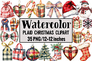 Plaid Christmas Clipart, an Illustration by Design Market (Thumbnail 1 of 4)