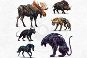 Cybernetic Animals Clipart Set, an Animal Illustration by ThatsDesignArt (Thumbnail 7 of 10)