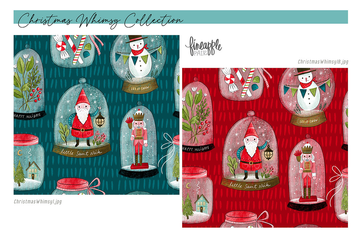 Cute Christmas Digital Paper, a Pattern Graphic by FINEAPPLE (Photo 2 of 10)