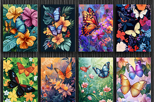 Butterflies And Flowers Coloring V 2