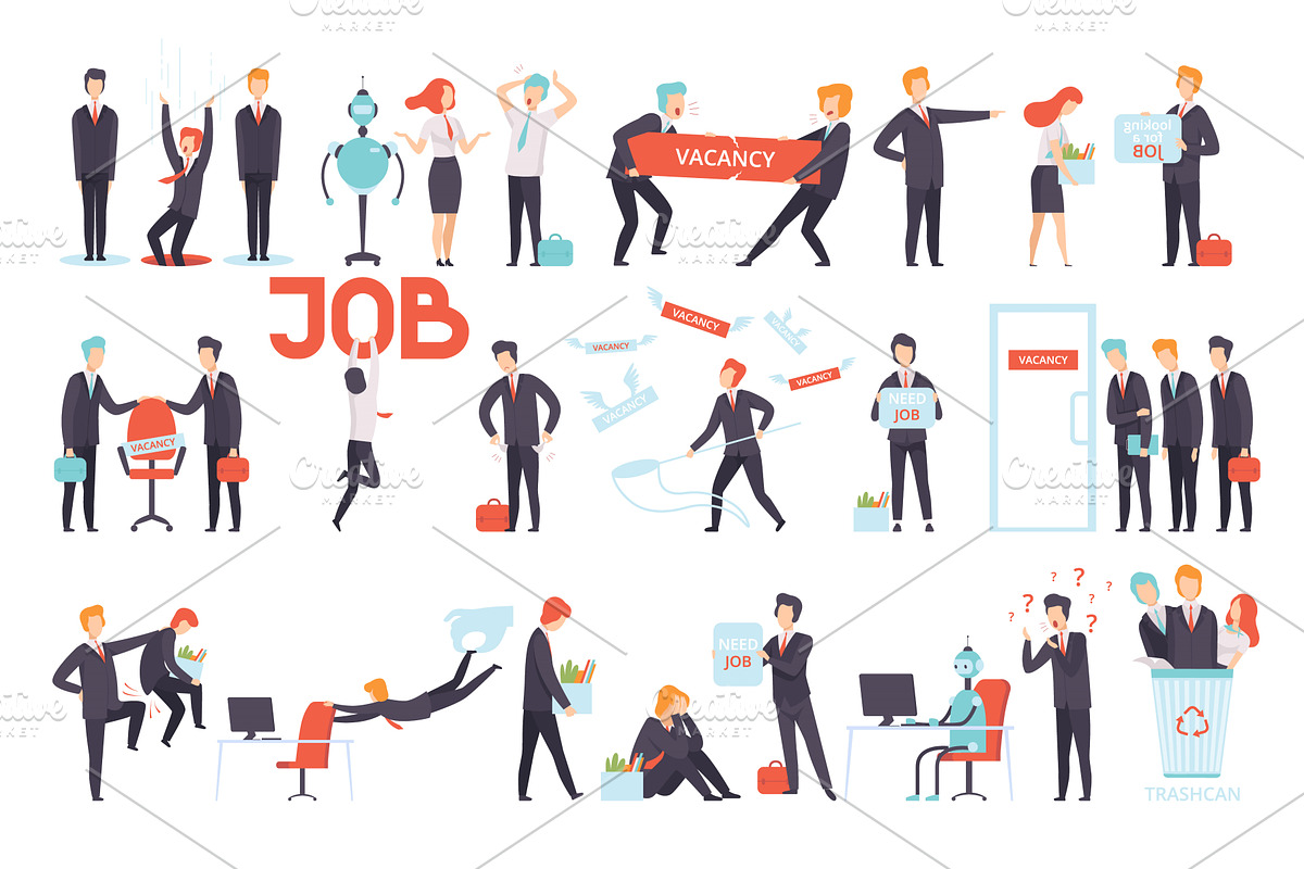 People Characters Searching and, a Person Illustration by TopVectors