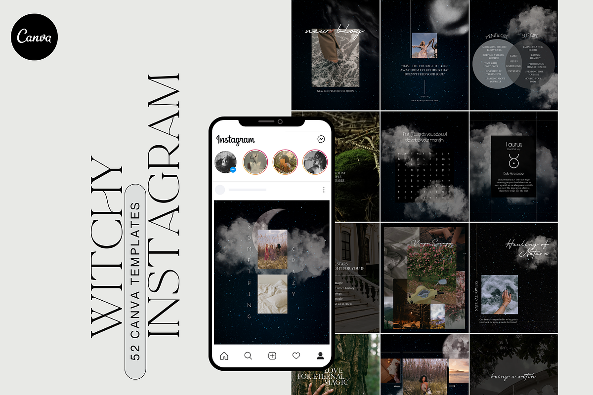 Witchy Instagram Astrology Template, a Social Media Template by Story Native (Photo 1 of 11)