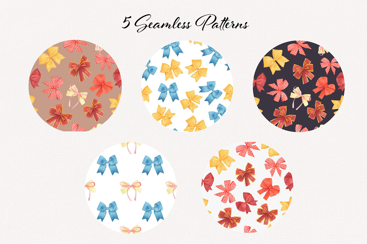 Bows Watercolor Collection, a Decorative Illustration by ElenaPlatovaArt (Photo 3 of 7)