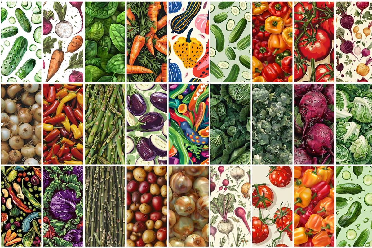 320 Vegetables Seamless Patterns, a Pattern Graphic by mkStudioLab (Photo 7 of 9)