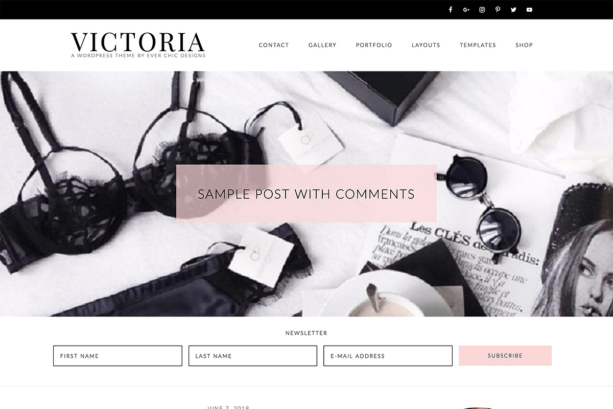 Victoria Feminine Wordpress Theme, a WordPress Template by The Reverie Collective (Photo 2 of 2)