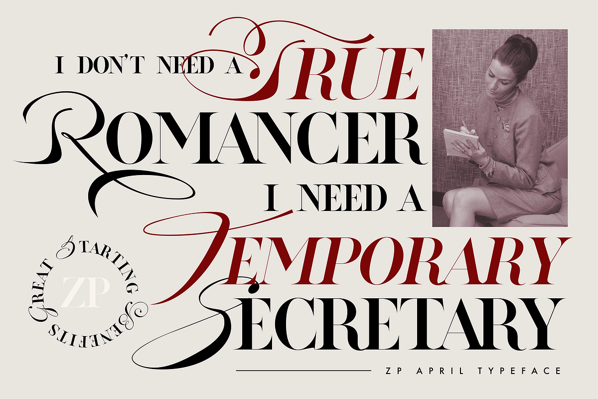 ZP APRIL - Luxury Hybrid Font, a Script Font by Zebra Press (Photo 9 of 13)
