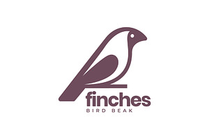 finches bird perched branch logo, a Branding & Logo Template by devastd