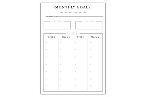 Monthly Tasks Minimalist Planner