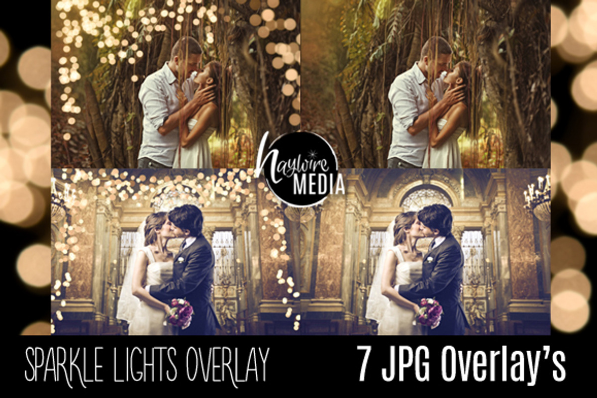 7 Sparkle Bokeh Lights JPG Overlays
