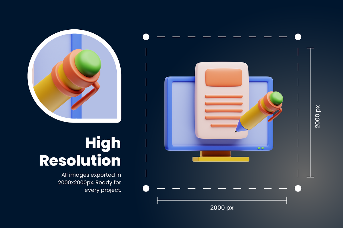 3D Content Icons, a 3D by Flat Icons (Photo 5 of 8)