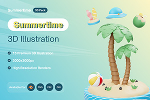 Summertime 3D Icon