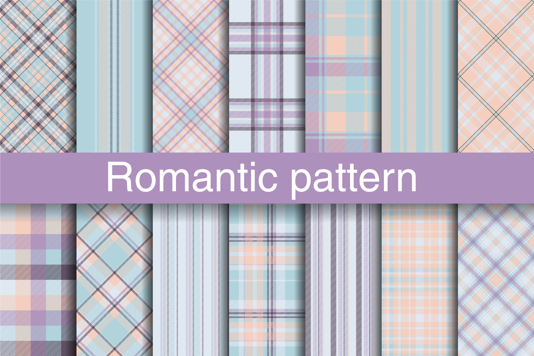 #3 Romantic Pattern Plaids EPS + JPG, a Pattern Graphic by Plaid4You