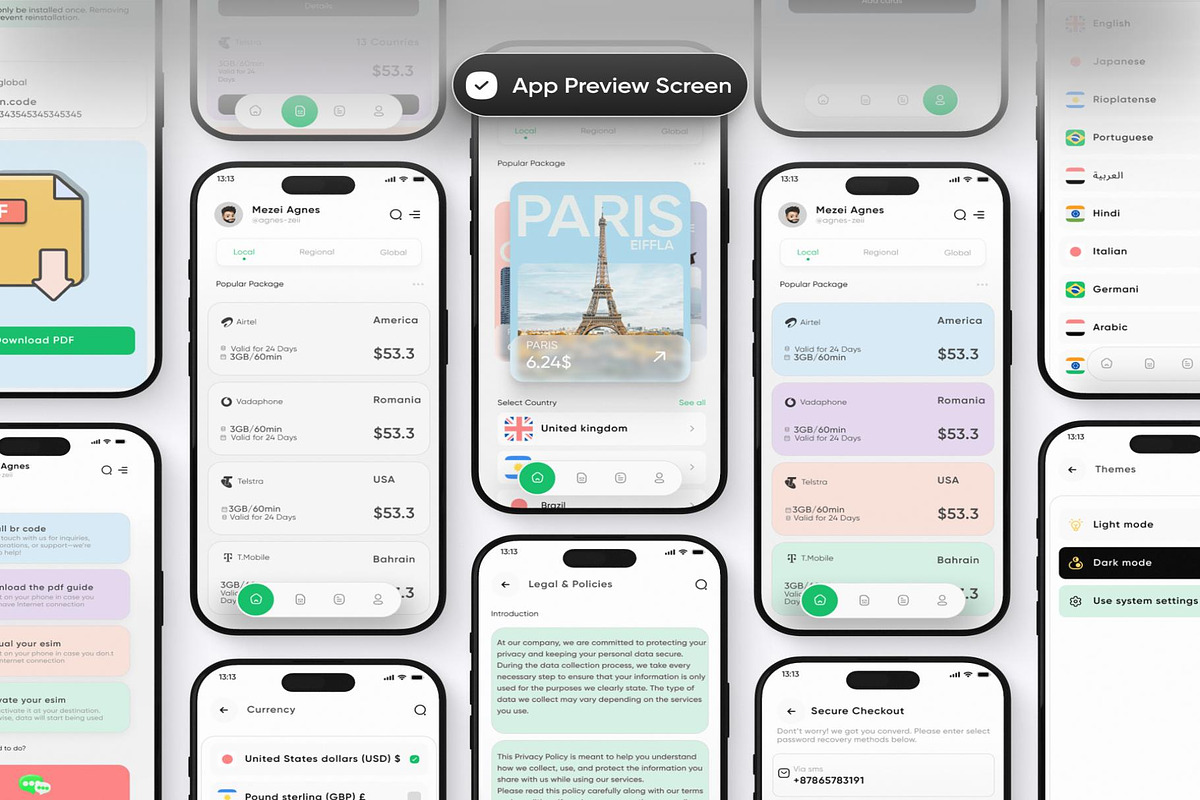 eSIM Product UIKit App Web Dashboard, an UI Kit Template by Lumina_ui_ux202 (Photo 5 of 8)