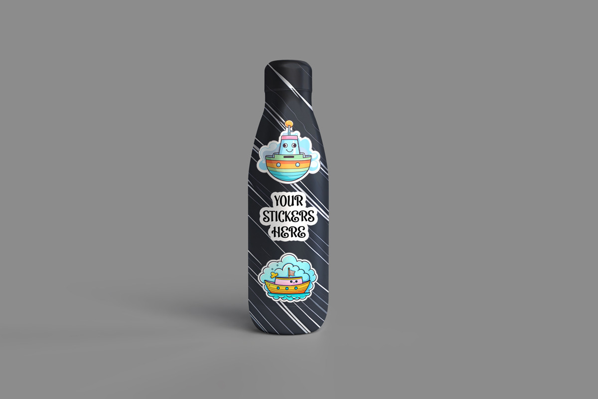 Water Drink Bottle Mockup, a Cups & Container Mockup by Rami's Mockups (Photo 4 of 9)