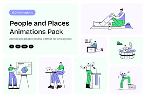 Animated People and Places Set, a Person Illustration by Creative Stall
