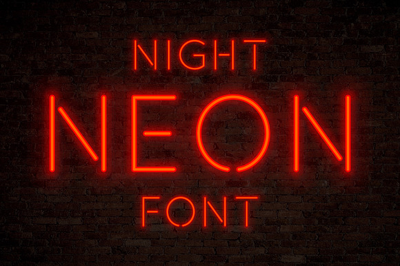 Night Neon SVG Font - Red preview 7